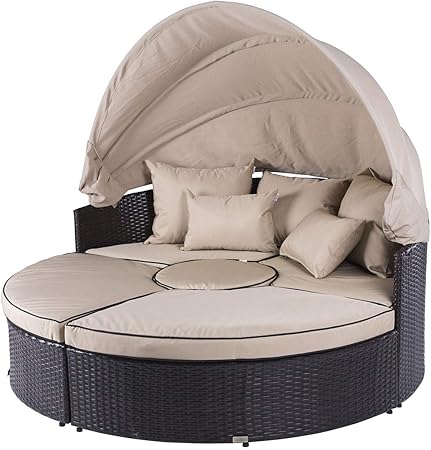 Amazon Com Allblessings Patio Mix Brown Rattan Wicker Outdoor