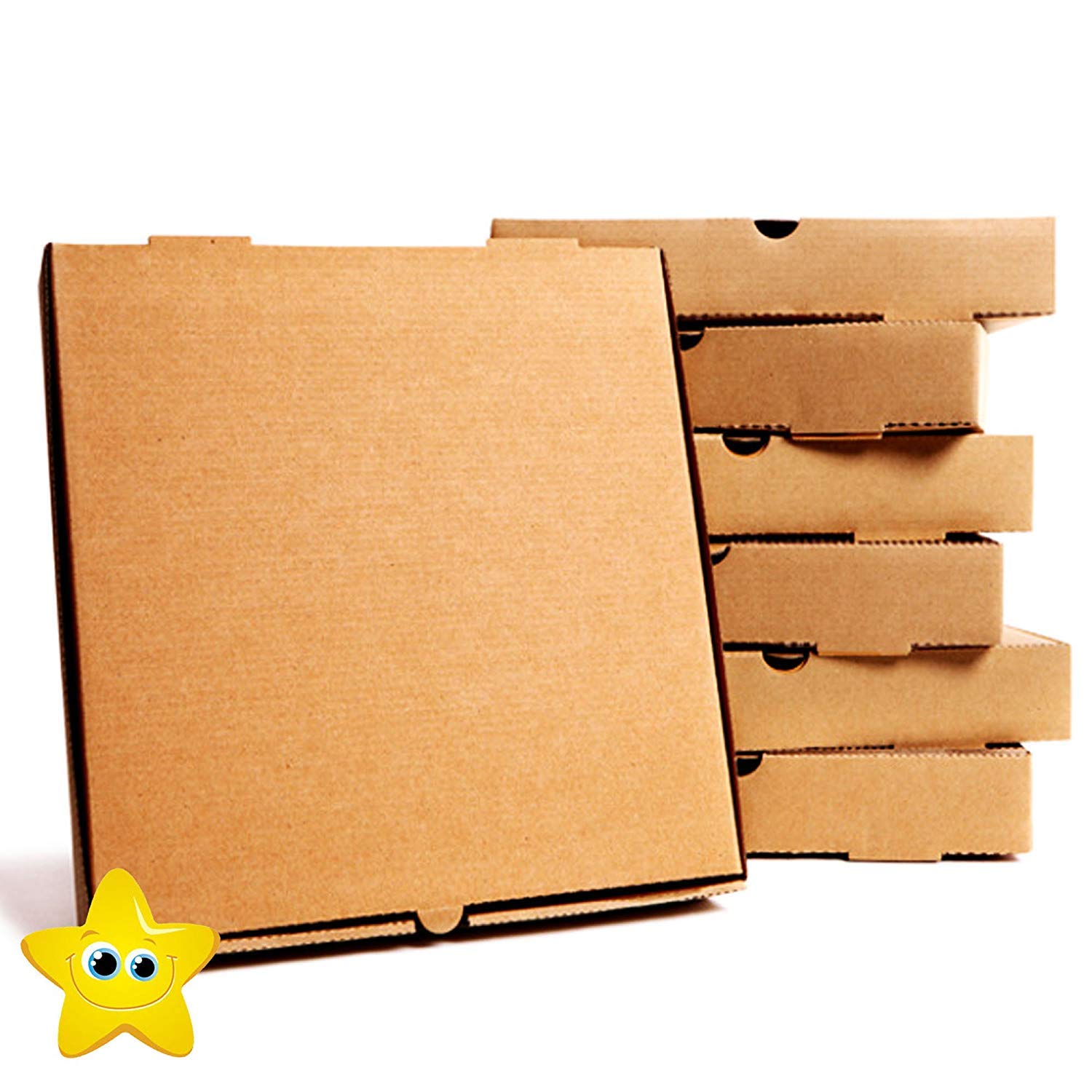 10 x Pizza Boxes Plain Brown Postal Box Takeaway Style Box 15" LARGE