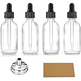4 Pcs, 2 oz Clear Eye Dropper Bottles with 1