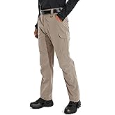 KFUBUO Men's Lightweight Ripstop Tactical Cargo Pants, Water Resistant Hiking Work Pants Relaxed Fit Black