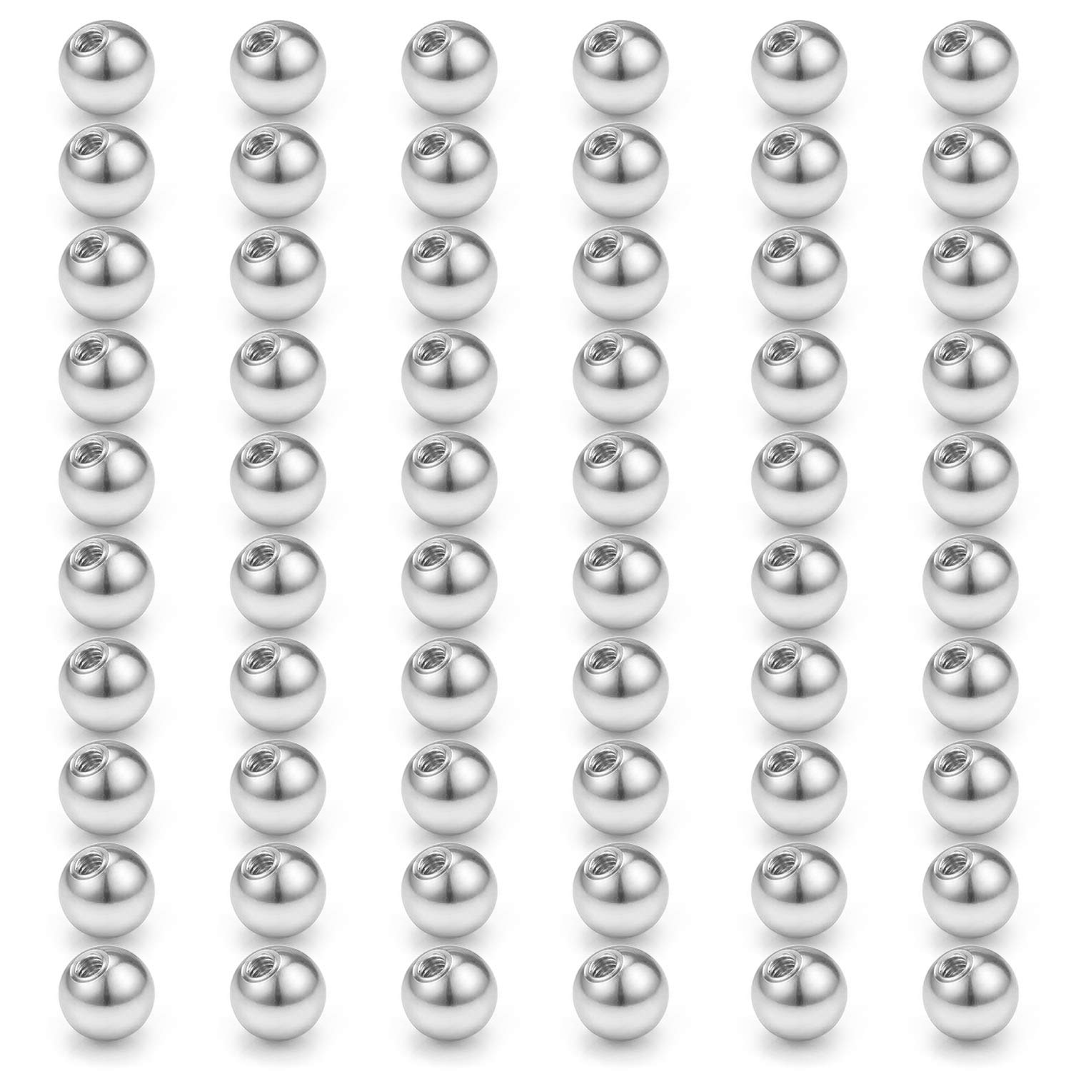 Rajnard Piercing Balls 14g 16g 3/5/6/8mm Replacement Balls for Surgical Steel Belly Button Tongue Septum Helix Tragus Rook Eyebrow Industrial Lip Piercing, Metal