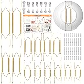 MAPVOLUT 14 Pcs Invisible Plate Hangers for The Wall - 4/6/8/10 Inch Stainless Steel Decorative Plate Holers for Display, Art