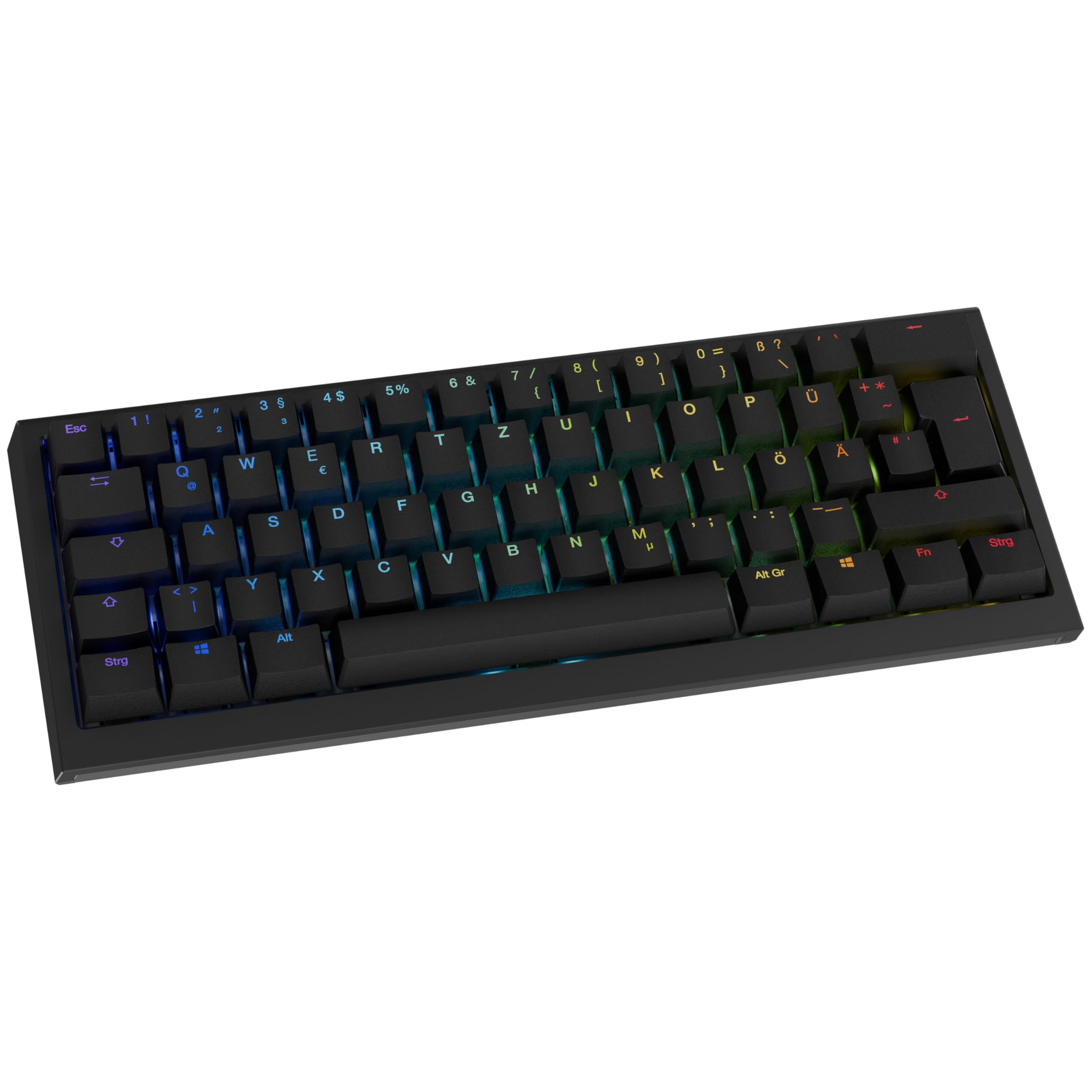 Ducky One X Mini Wireless Gaming Tastatur Schwarz – 60%, Induktive Switches, Tri-Mode-Konnektivität USB-C, 2.4GHz, Bluetooth, Rapid Trigger, Einstellbare Auslösung, RGB, ISO deutsch