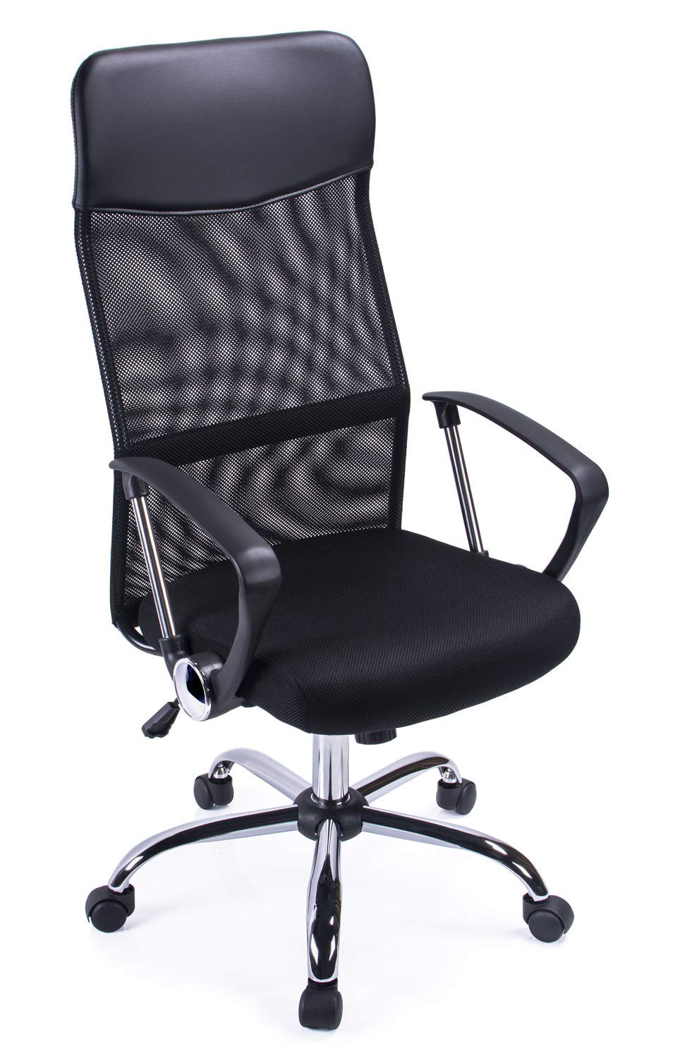 Exofcer Office Chair, High Back Desk Chair, Ergonomic Computer Chair, Height Adjustable, Breathable Padded Seat, Home Mesh Swivel Chair (Black)