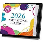 2026 Motivational Calendar - 2026 Desk Calendar with 300+ Daily Motivational Quotes, Jan. 2026 - Dec. 2026, 5.85'' x 4.85'', Daily Desk Calendar 2026 for Home & Office Decor, Back Support Plate, Notes