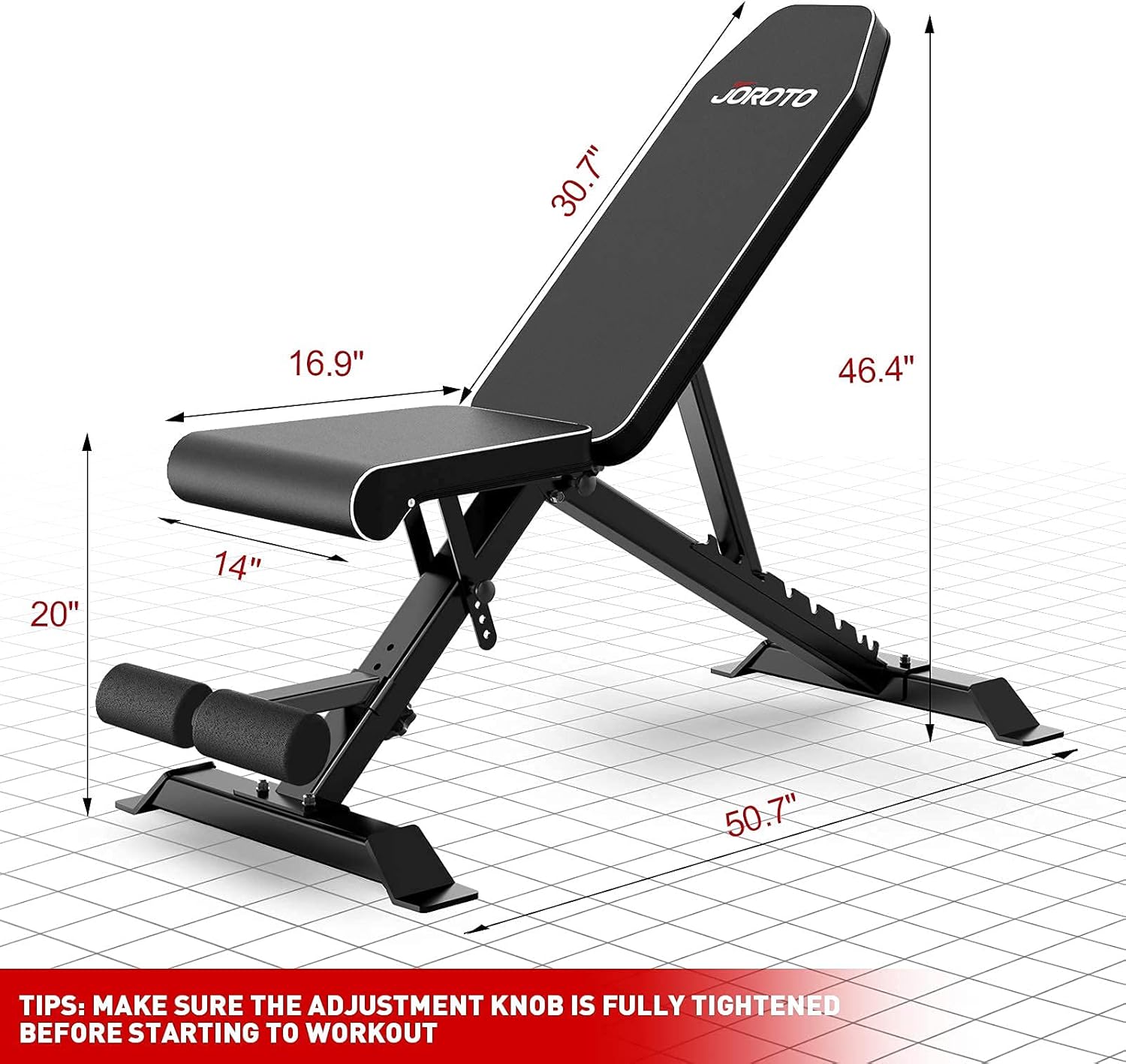 JOROTO Adjustable Weight Bench Workout Bench for Full Body Foldable Multi-purpose Strength Training Incline Decline Exercise Bench Press for Home Gym, 700lbs Capacity : Sports & Outdoors