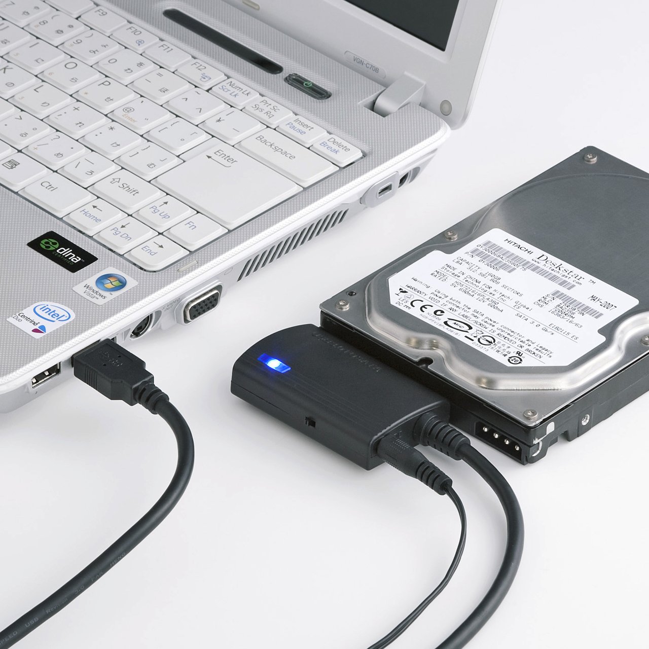サンワサプライ(Sanwa Supply) SATA-USB3.0変換ケーブル HDD/SSD/光学式ドライブ ケーブル長0.8m USB-CVIDE3商品画像