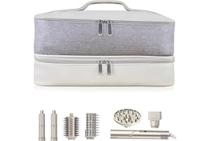 Dcmary Double - Layer Airwrap Travel Case - Ideal Carrying & Storage Organizer for Shark Flexstyle or FlexFusion, Compatible with Dyson Airwrap Styler and Attachments