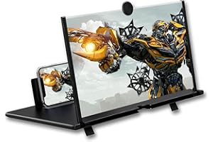 EDITORA ARQUEIRO 12" Screen Magnifier for Smartphone 3D HD Mobile Phone Screen Magnifier Video Expandable HD Screen Foldable for Watching Movies Videos, Playing Games, for All Smartphones（Blak）