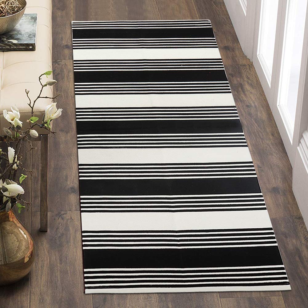 Best Black And White Kitchen Runner Boho