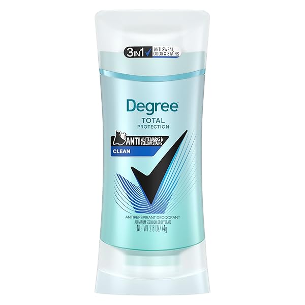 DEGREE ANTIPERSPIRANT FOR WOMEN PROTECTS FROM DEODORANT STAINS PURE CLEAN DEODORANT FOR WOMEN 2.6 OZ