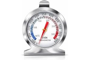 ThermoPro Oven Thermometer, 50-300°C/100-600°F Food Thermometer for Inside Oven, 431Stainless Steel Easy-to-Read Dial for Bak