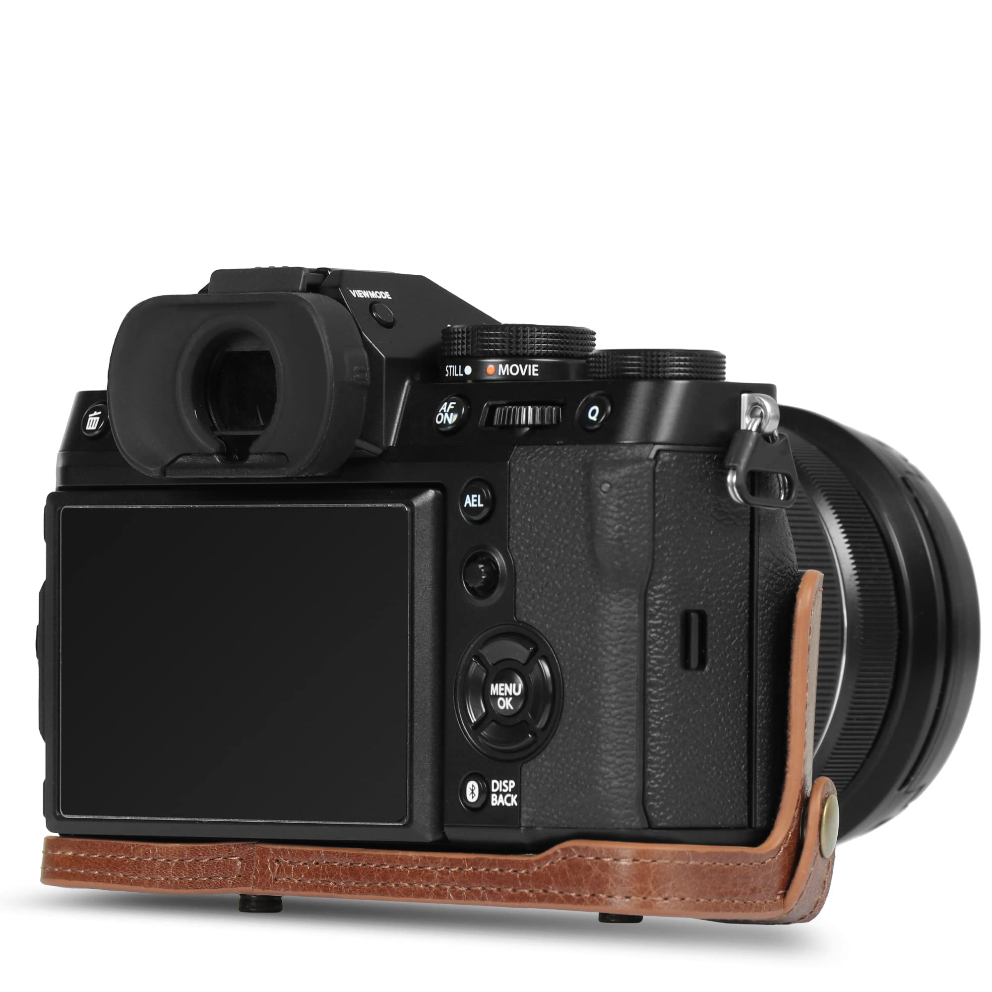 MegaGear Ever Ready Genuine Leather Camera Case Compatible with Fujifilm X-T5 (16-80mm)(Brown)