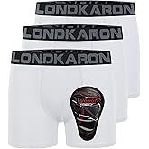 Londkaron 3-Pack Youth Boys Stretch Boxer Briefs w/Soft Protective Cup, Elite Boxer Jock for Baseball & Football