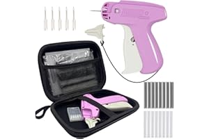 Liumai Mini Stitch Gun for Clothes - Quick Clothing Fixer - Handheld Fine Stitch Gun - Micro Tagging Gun Kit Includes 1000 Black Fasteners & 1000 White Fasteners, 6 Needle and Hard Case
