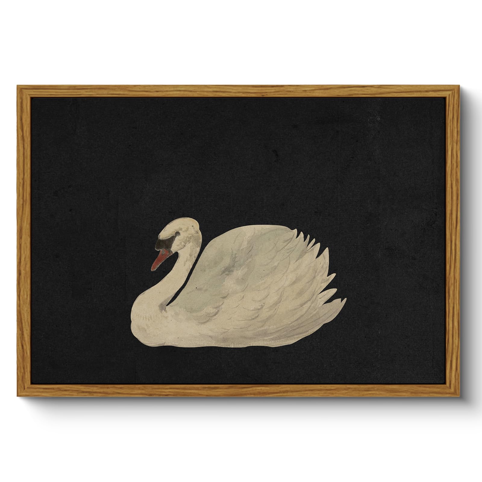 ARPEOTCY Framed Wall Art for Living Room, Vintage Swan Canvas Wall Art Bedroom Animals Kitchen Wall Decor Gifts for Mom, Aesthetic Wall Decor for Bedroom Office, Size A4 (21x29 cm)