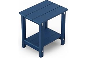 MXIMU Outside Adirondack Square Side Table, Weather Resistant Patio Table, Outdoor End Tables for Backyard, Pool, Indoor Companion, Front Porch