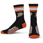 For Bare Feet NHL Arizona Coyotes 4 Stripe Deuce Crew Sock Team Color LARGE