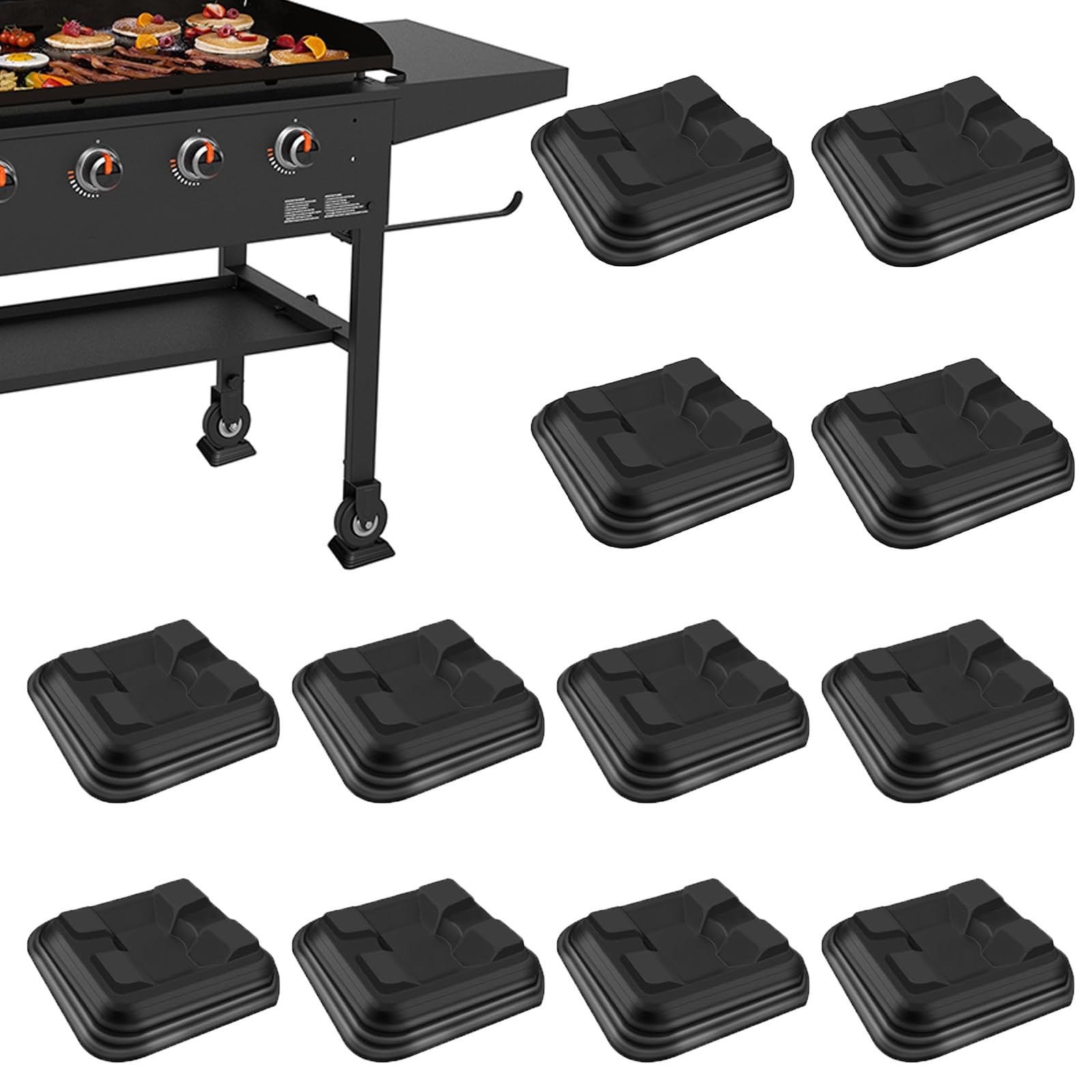 Photo 1 of RELIY 12PCS 1/4" Griddle Leveling Shims Kit for Blackstone Griddle, Stackable Plastic shims for Leveling Kit, Grill Accessories,Easy Levelling, Keep Flat Top Grill in Level & Stable