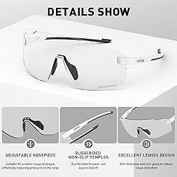 KAPVOE Photochromic Cycling Glasses for Men Women
