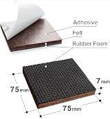 X-Protector Non Slip Furniture Pads 12x 75mm Floor Protectors view 3