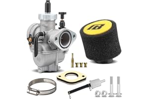 NIBBI Motorcycle Carburetor, PE22mm Flange Carb for 110cc 125cc 130cc with Carb Jets, for Dirt Bike Pit Bike ATV Go karts Moped Scooter 2/4 Stroke Engine with 45mm Air Filters