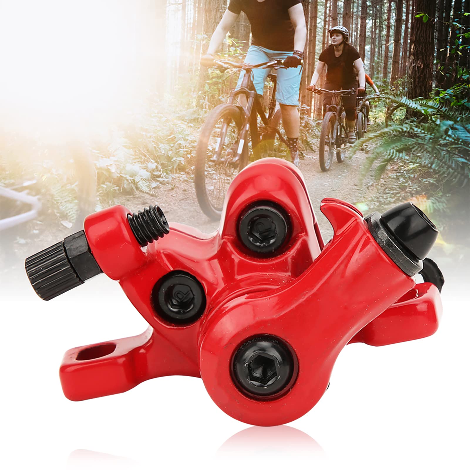 KENANLAN Rear Disc Brake Kit, Electric Scooter Disc Brake, Metal Rear Wheel Disc Brake Accessories Wheel Brake Replacement Part for Xiaomi 365 Electric Scooter (Red)