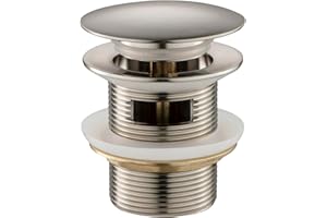 WOODBRIDGE Pop-up Drain for Freestanding Bathtub, with Stainless Steel Overflow, Brushed Nickel Finish, Bathtub Drain Stopper