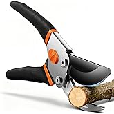 VOTREK Pruning Shears, 8.5” Professional Garden Pruner with Jam-Proof Spring & Ever-Sharp SK5 Blade, Ergonomic Bypass Clippers for Rose, Tree Trimming, Heavy Duty Bonsai Scissor for Weak Hand