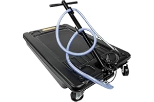 BACLAUGH Low Profile Oil Drain Pan 17 Gallon Portable with 110V DC Centrifugal Electric Pump and 8'' Hose