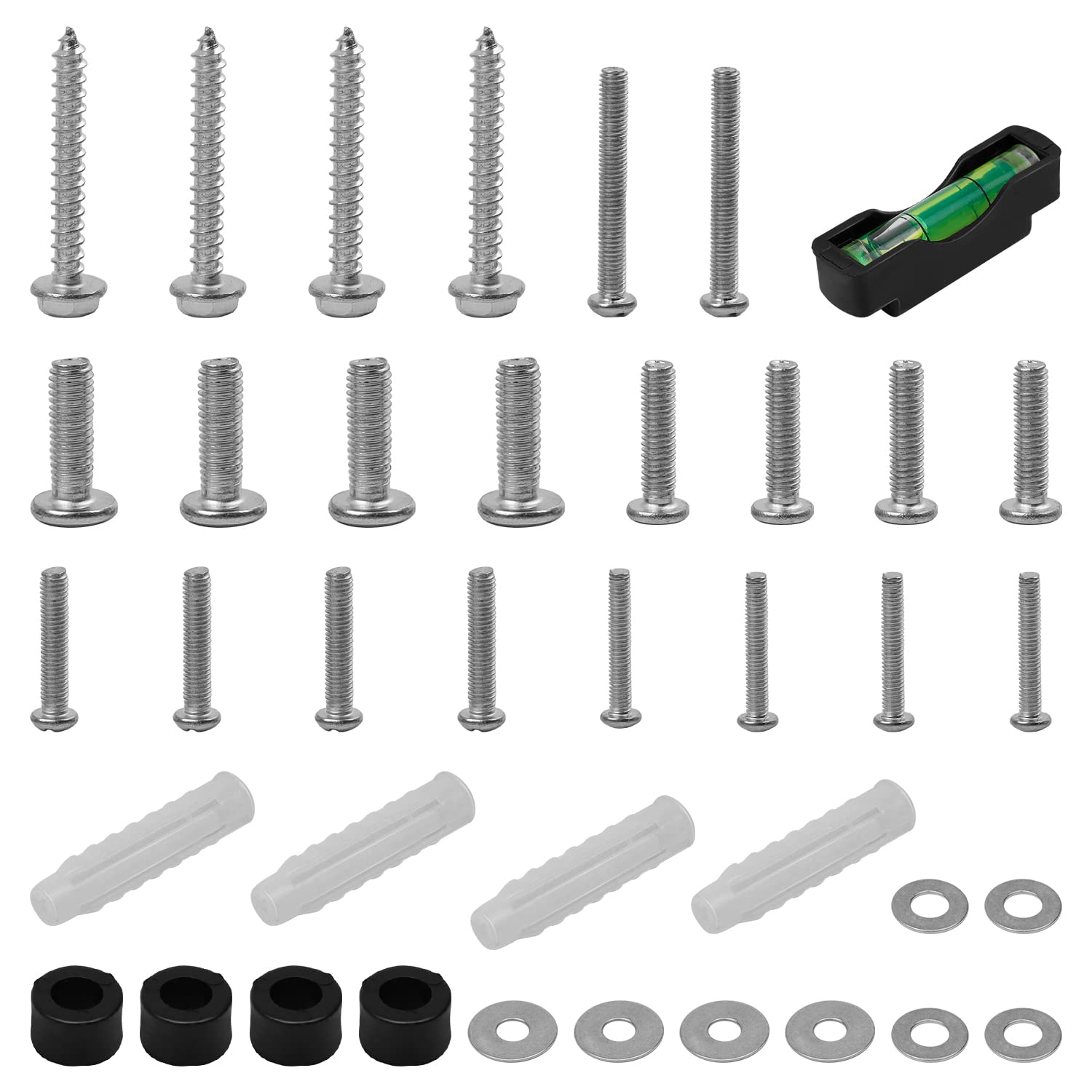 DEANKEJIUniversal TV Mounting Hardware Kit, 37 Pieces TV Mounting Screws, Includes M4, M5, M6, M8 Screws, Spacers and Washers - Works with Any TV wall bracket & TV Stand