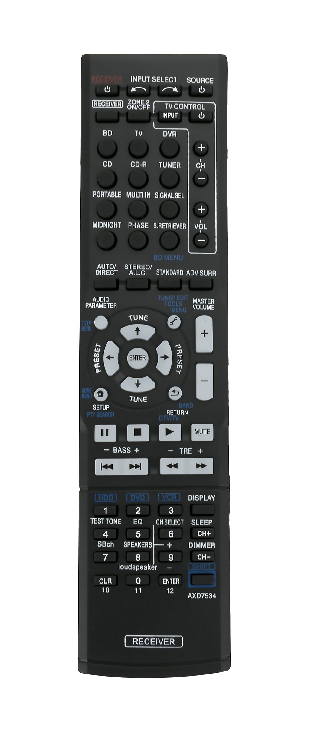 AXD7534 Replace Remote Control - VINABTY axd7534 Remote Control Replacement for Pioneer AXD7568 AXD7584 AXD7586 AXD7623 AXD7618 AXD7531 VSX-321-K-P VSX-LX50 VSX-919AH-K AXD7551 VSX-519V-K VSX-1027