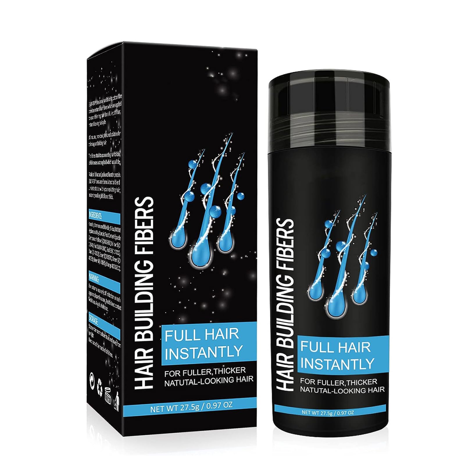 INSKIN Hair Building Fibers, Hair Fibres Black, Professional Quality Fiber Hair Powder, Hair Loss Concealer for Thinning Hair for Women and Men for Bald Spots & Thinning Hair (Medium brown)