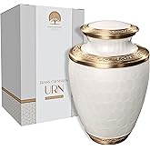 Cremation Urn for Human Ashes – Adult Brass Urn for Men or Women up to 200lbs – Handcrafted Memorial Burial Container – Suitable for Funeral or Display