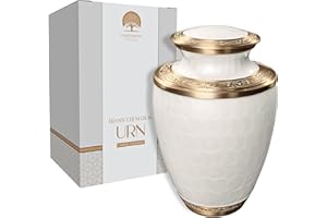 FOREVERMORE KEEPSAKES Cremation Urn for Human Ashes – Adult Brass Urn for Men or Women up to 200lbs – Handcrafted Memorial Burial Container – Suitable for Funeral or Display