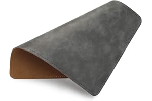 BESEZX PU Leather Mouse Pad with Stitched Edge Micro-Fiber Base with Non-Slip, Waterproof, Mouse Pad for Computers, Laptop, Office & Home,1 Pack, 8inch11inch (Gray)