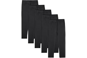 FEQO 5 Pack Toddler and Baby Girls Cotton Leggings Pants Full Length Basic Leggings Stretchy Legging Tight Pants