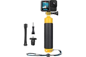 GEPULY Floating Hand Grip with Mini Tripod Stand Waterproof Stick Pole for Insta 360 GoPro Hero 13 12 11 10 9, AKASO DJI Action 6 Handle Mount Accessories for Action Camera Underwater Monopod