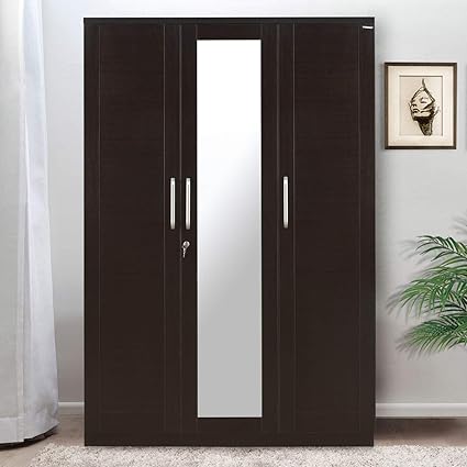 Nilkamal Morocco 3 Door Wardrobe With Mirror Wenge Amazon In