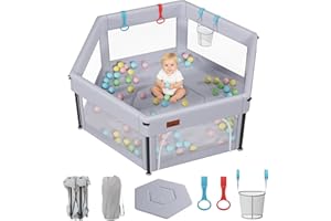 EAQ Foldable Baby Playpen With Mat,Large Baby Playard,Collapsible Playard For Babies And Toddlers,Indoor&Outdoor Kids Safety 