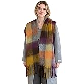 TYHOTULY Chunky Scarf for Women Winter Plaid Thick Warm Long Shawl Wraps Cold Weather Big Christmas Fashion Blanket Scarves
