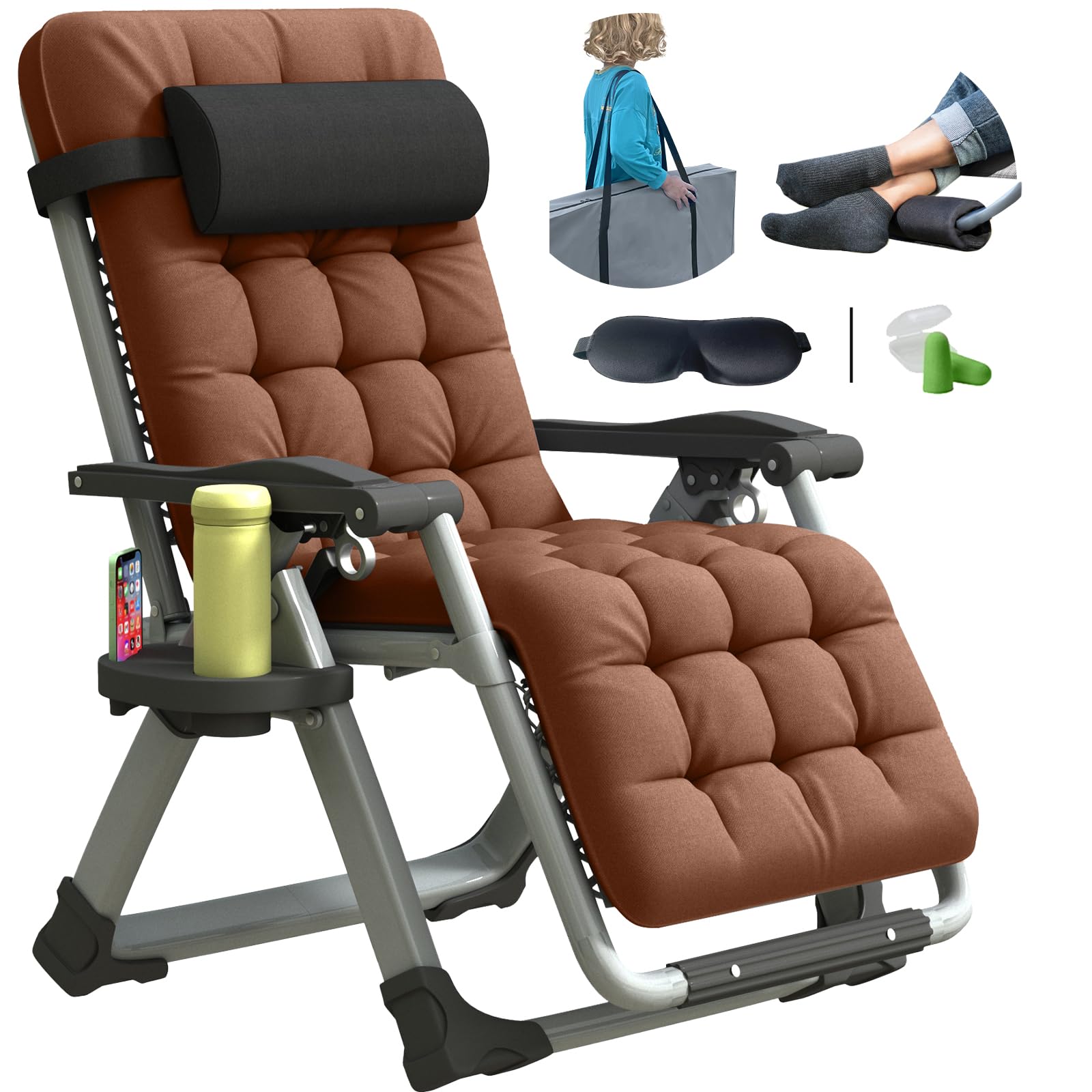 Photo 1 of YOMIFUN Zero Gravity Lounge Chair XL, Oversized 29” Width Padded Recliner Chair W/Removable Cushion