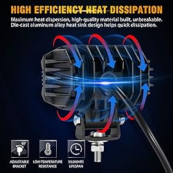 Auxbeam LED Amber Fog Light, 4Inch 60W Led Driving