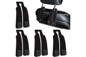 SHBAOCH 4PCS Car Seat Back Hooks, Leather Car Seat Organiser Hooks, Multifunctional Hanger Storage Organizer for Food Bags Um