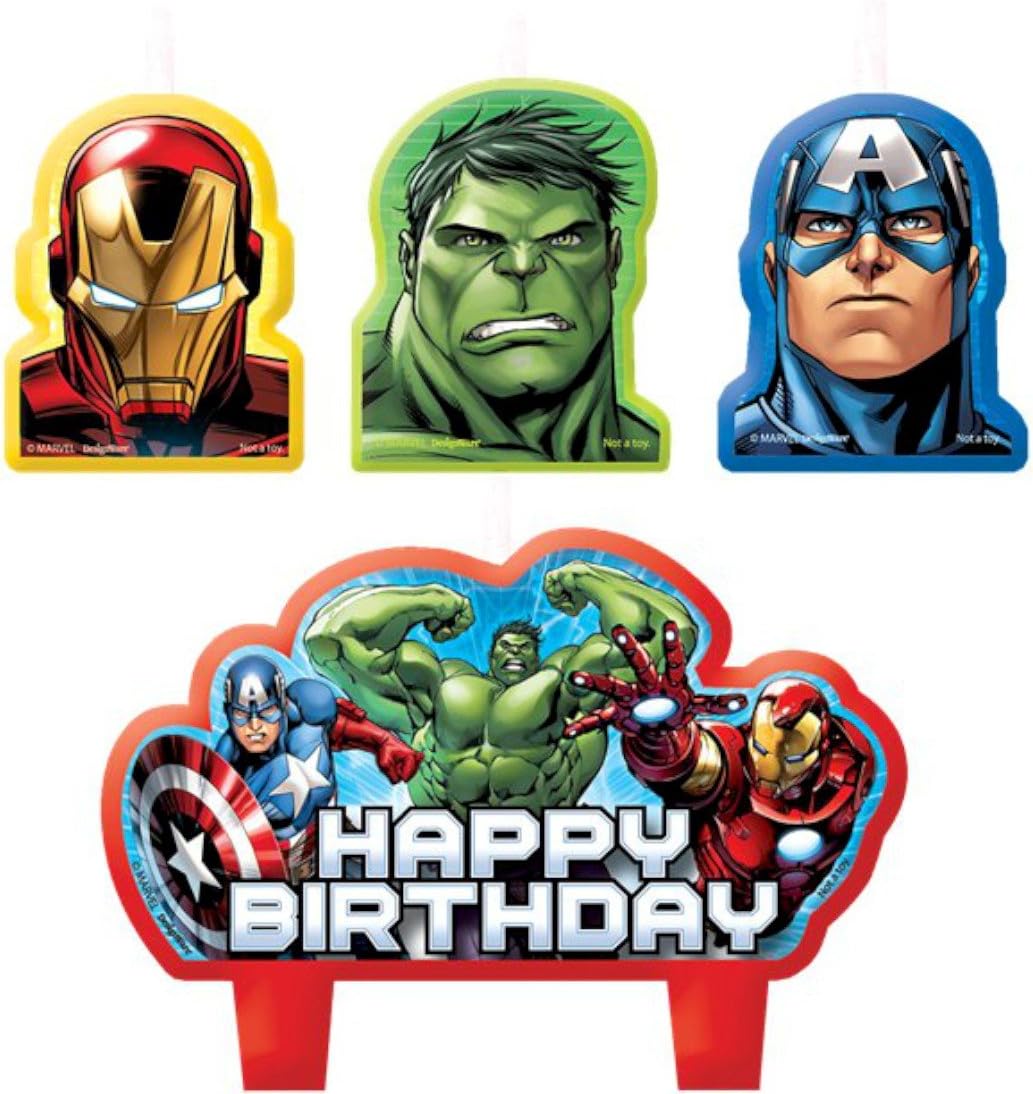Avengers Assemble Shaped Birthday Cake Candles x 4