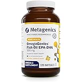 Metagenics OmegaGenics EPA-DHA 500 - High Potency Fish Oil Supplement for Cardiovascular Health* - Sustainably Sourced & Purity Tested - Non-GMO & Gluten-Free - 120 Softgels