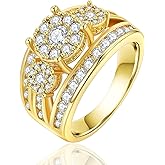 ENDLESSNESS & ETERNITY 3 Round Cut Half Eternity CZ Simulated Diamond14K White Gold Plated Wedding Band Ring Engagement Bridal Ring