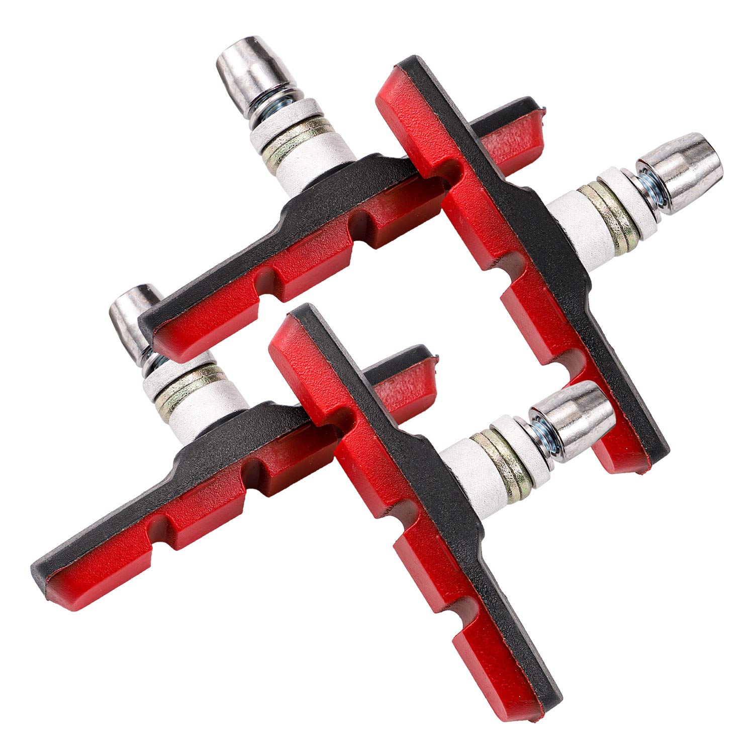 MEXITAL 2 pair V Bike Brake Pads with Hex Nuts and Spacers V Bicycle Brake Blocks Set 70 mm bike v brake blocks