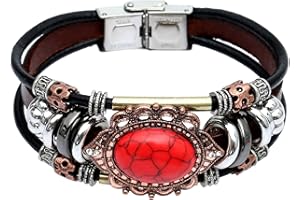 S SUSANN Leather Bracelets for Women Multilayer Bracelets for Women with Genuine Leather Layered Bracelets Boho/Bohemia Style Jewelry for Men and Woman