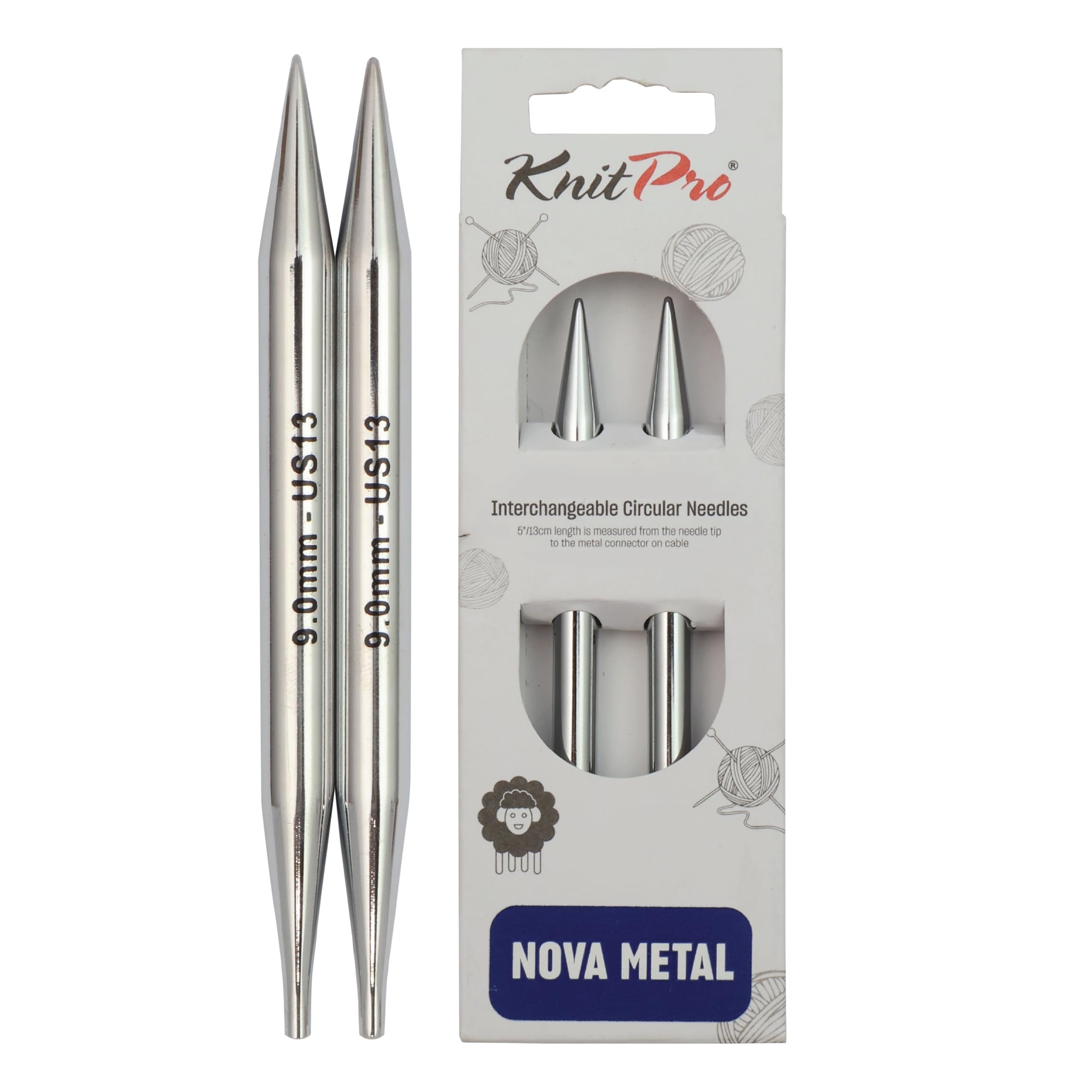 KnitPro Nova Interchangeable Circular Needles 5" (13cm) | 9.00mm